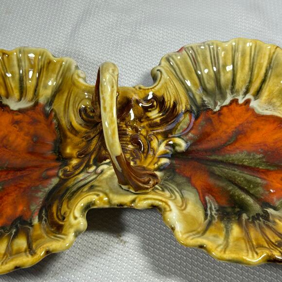 Marcia of California USA, MCM Ceramic Divided Serving Dish With Handle 1960's - Picture 5 of 10